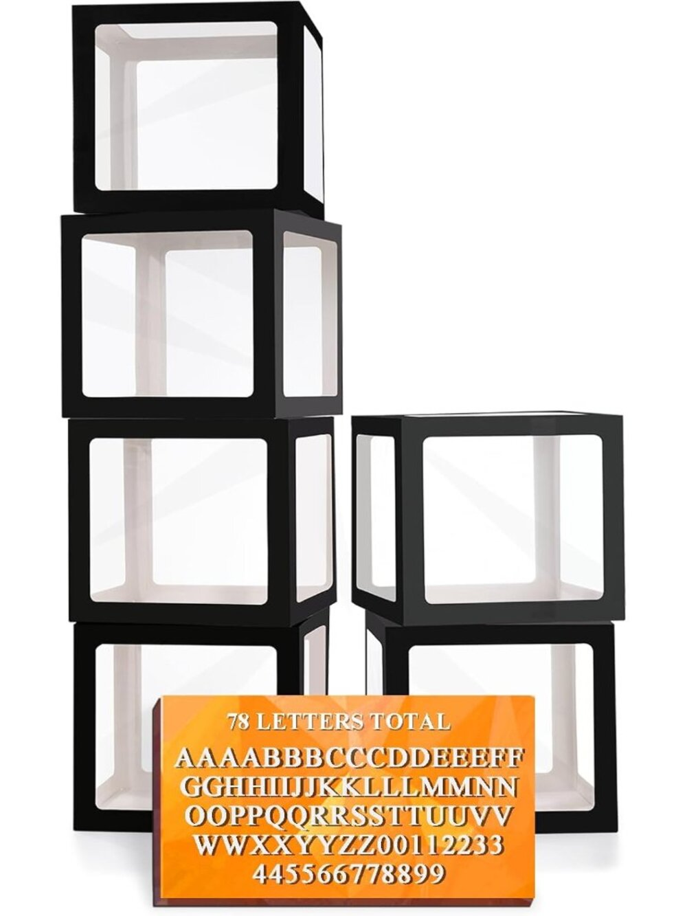 Transparent Balloon Boxes with 78 Letters Numbers for Custom Name